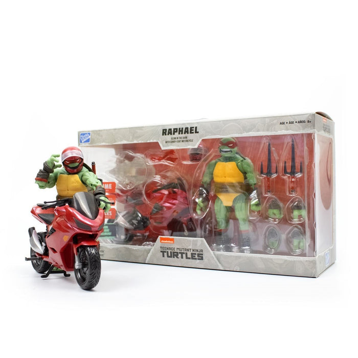 Teenage Mutant Ninja Turtles BST AXN IDW Raphael Action Figure with Metallic Candy Coat GITD Sport Bike