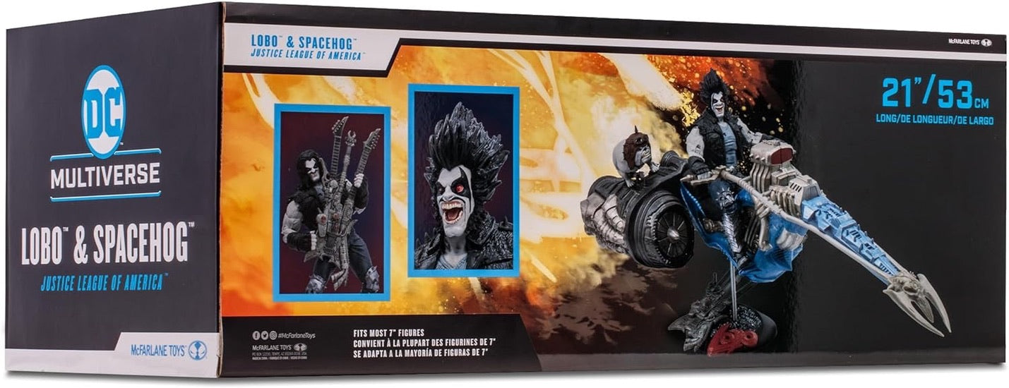 DC Multiverse (Justice League of America) Lobo & Spacehog 7-Inch Scale Action Figure with Vehicle Gold Label Exclusive