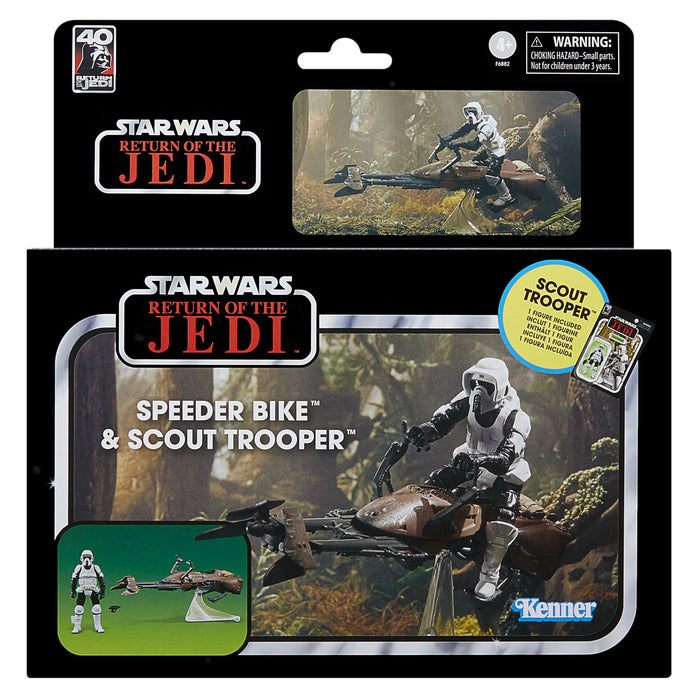 Star Wars The Vintage Collection Brown Speeder Bike Vehicle and White Scout Trooper Action Figure