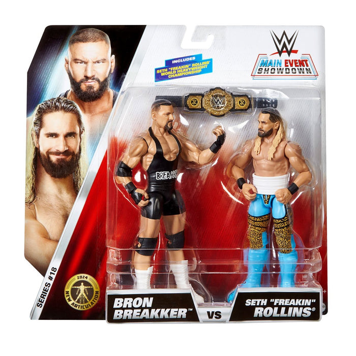 WWE Main Event Showdown Series 18 Bron Breakker vs Seth "Freakin" Rollins Action Figure 2-Pack