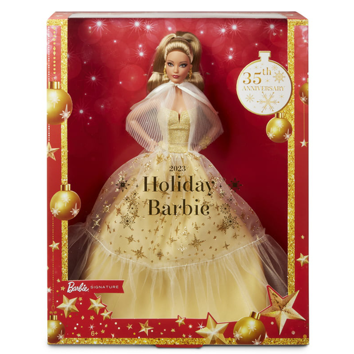 2023 Holiday Barbie (with Golden Gown and Light Brown Hair) Doll