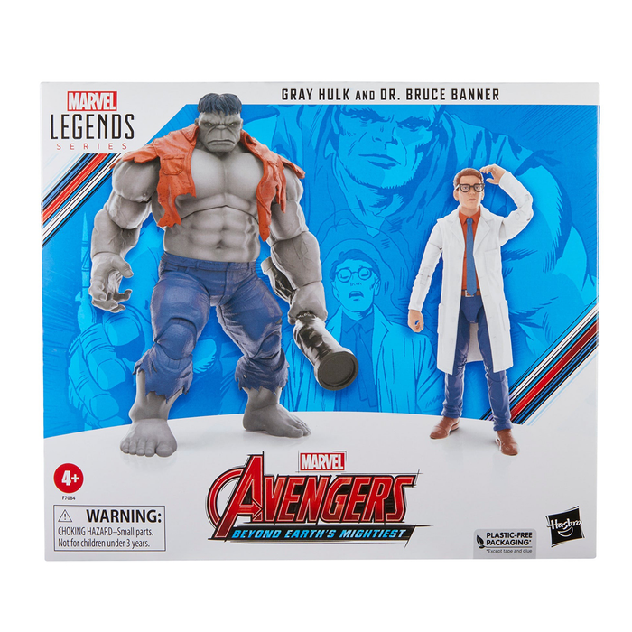 Avengers 60th Anniversary Marvel Legends Gray Hulk and Dr. Bruce Banner 6-Inch Action Figures