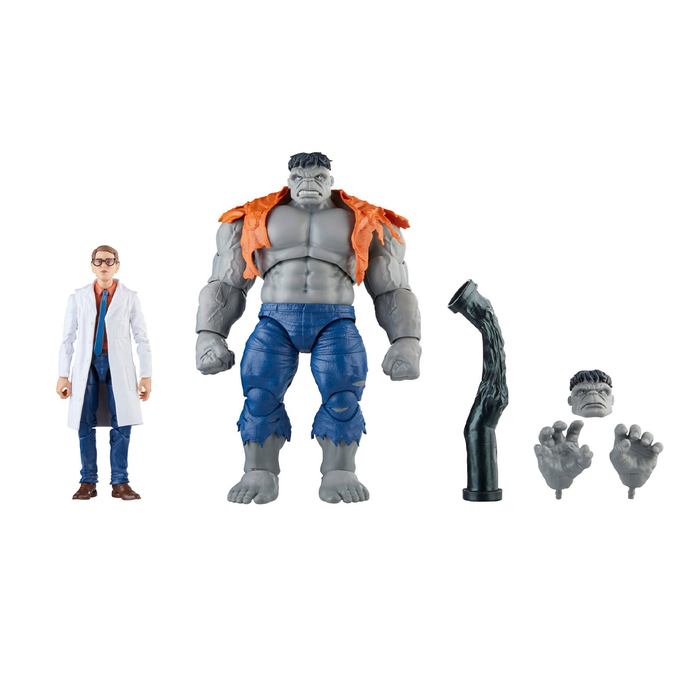 Avengers 60th Anniversary Marvel Legends Gray Hulk and Dr. Bruce Banner 6-Inch Action Figures