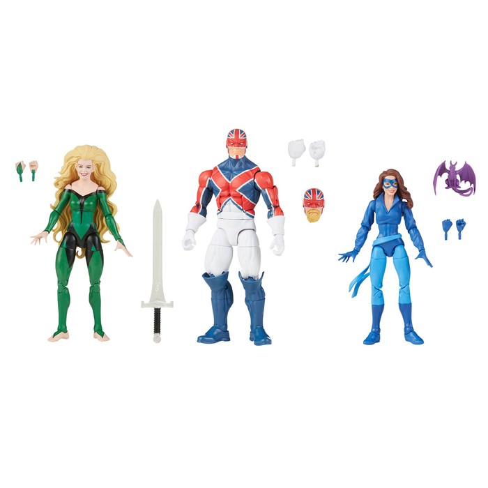 Marvel Legends X-Men Excalibur Captain Britain, Marvel's Meggan, Marvel's Shadowcat 6-Inch Action Figures