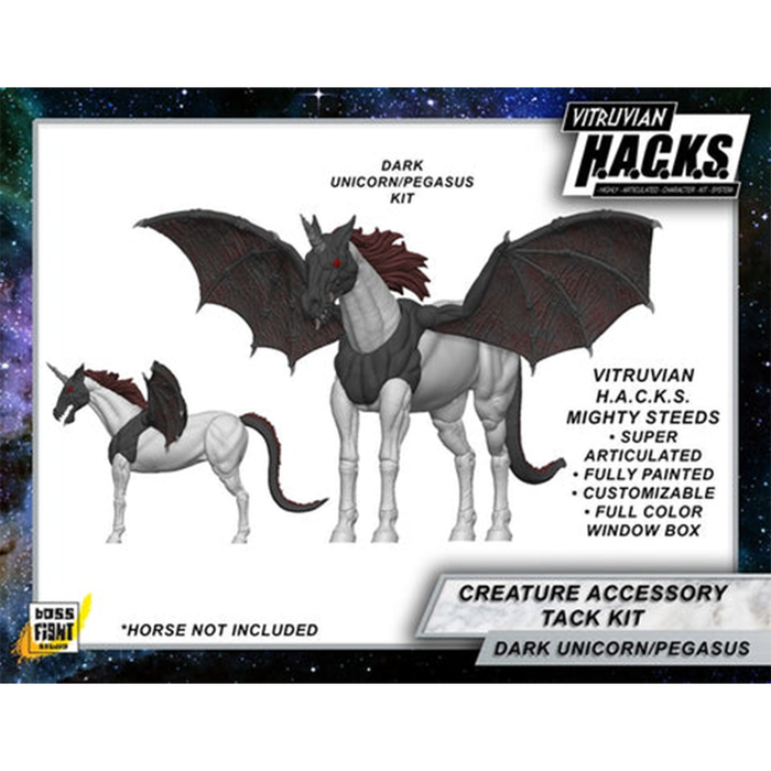 Mighty Steeds - Dark Pegasus and Unicorn Creature Kit Action Figure Accessories