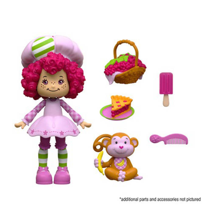 Strawberry Shortcake 6-Inch Rasberry Tart with Rhubarb Monkey Figure