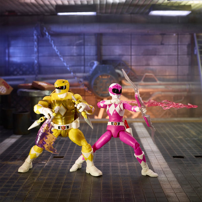 Power Rangers X Teenage Mutant Ninja Turtles Lightning Collection Michelangelo Yellow and April Pink Action Figure 2-Pack