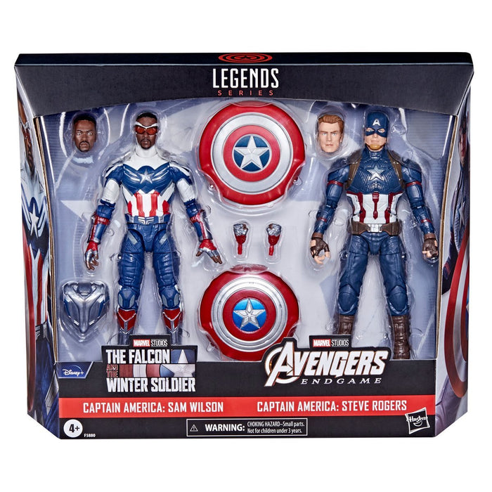 Marvel Legends Avengers Captain America (Sam Wilson) & Captain America (Steve Rogers) 6-Inch Action Figures 2-Pack