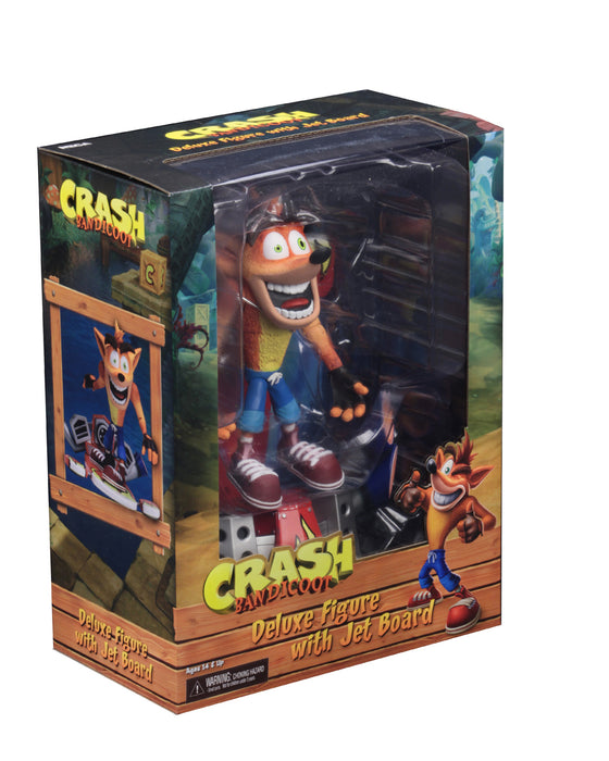 Crash Bandicoot 7-Inch Scale Deluxe Crash with Hoverboard Action Figure