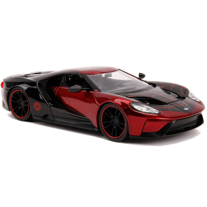 Spider-Man Miles Morales Hollywood Rides 2017 Ford GT 1:24 Scale Die-Cast Metal Vehicle with Figure