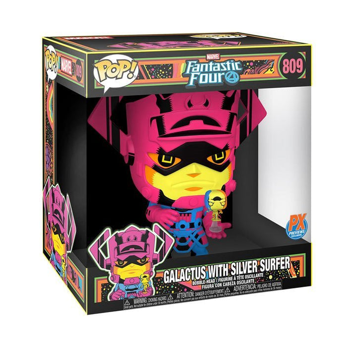 Funko POP! Marvel Galactus with Silver Surfer Black Light Version Jumbo 10-Inch Pop! Vinyl Figure #809