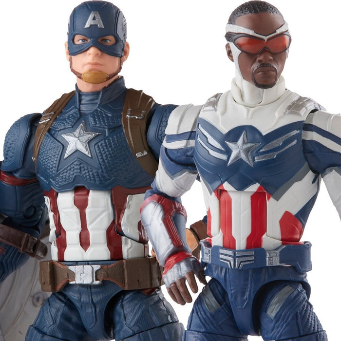 Marvel Legends Avengers Captain America (Sam Wilson) & Captain America (Steve Rogers) 6-Inch Action Figures 2-Pack