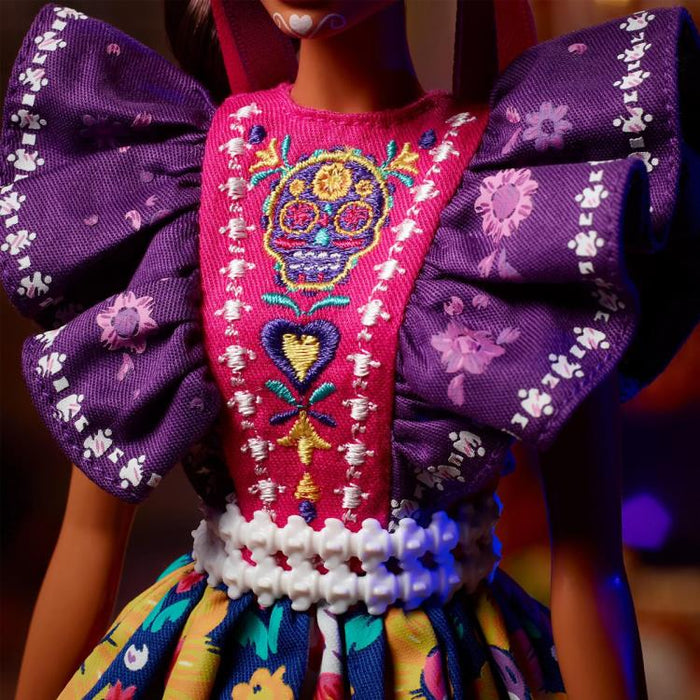 Barbie 2022 Día De Muertos Doll in Ruffled Dress and Calavera Face Paint