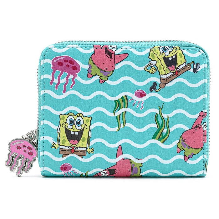 Loungefly X Nickelodeon Spongebob Jelly Fishing AOP Zip Around Wallet