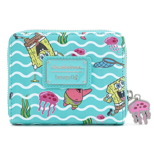 Loungefly X Nickelodeon Spongebob Jelly Fishing AOP Zip Around Wallet