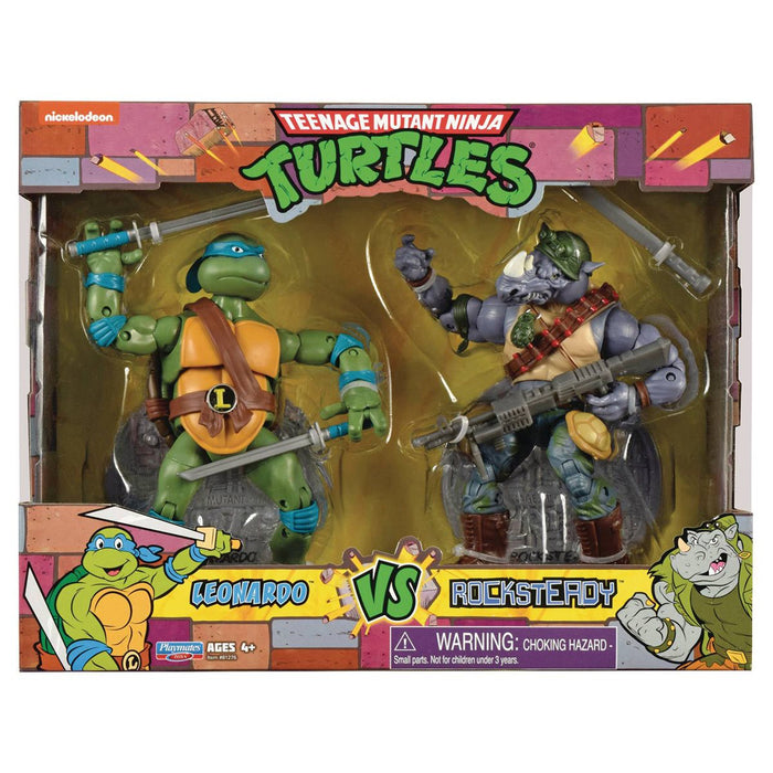 Teenage Mutant Ninja Turtles Classic Leonardo vs. Rocksteady Action Figure 2-Pack