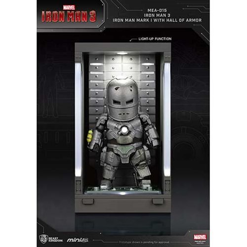 Iron Man 3 MEA-015 Iron Man MK I Action Figure with Hall of Armor Display - Previews Exclusive