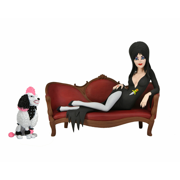 Toony Terrors Elvira Mistress of the Dark 6-Inch Scale Elvira on Couch Action Figure Boxed Set